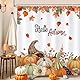 COZZSNUGE Duschvorhang 183 x 183 cm Kürbis Ahornblätter Früchte, Erntedankfest Herbst Duschvorhänge Anti-schimmel Wasserdicht Polyester Badvorhang mit 12 Duschvorhangringen