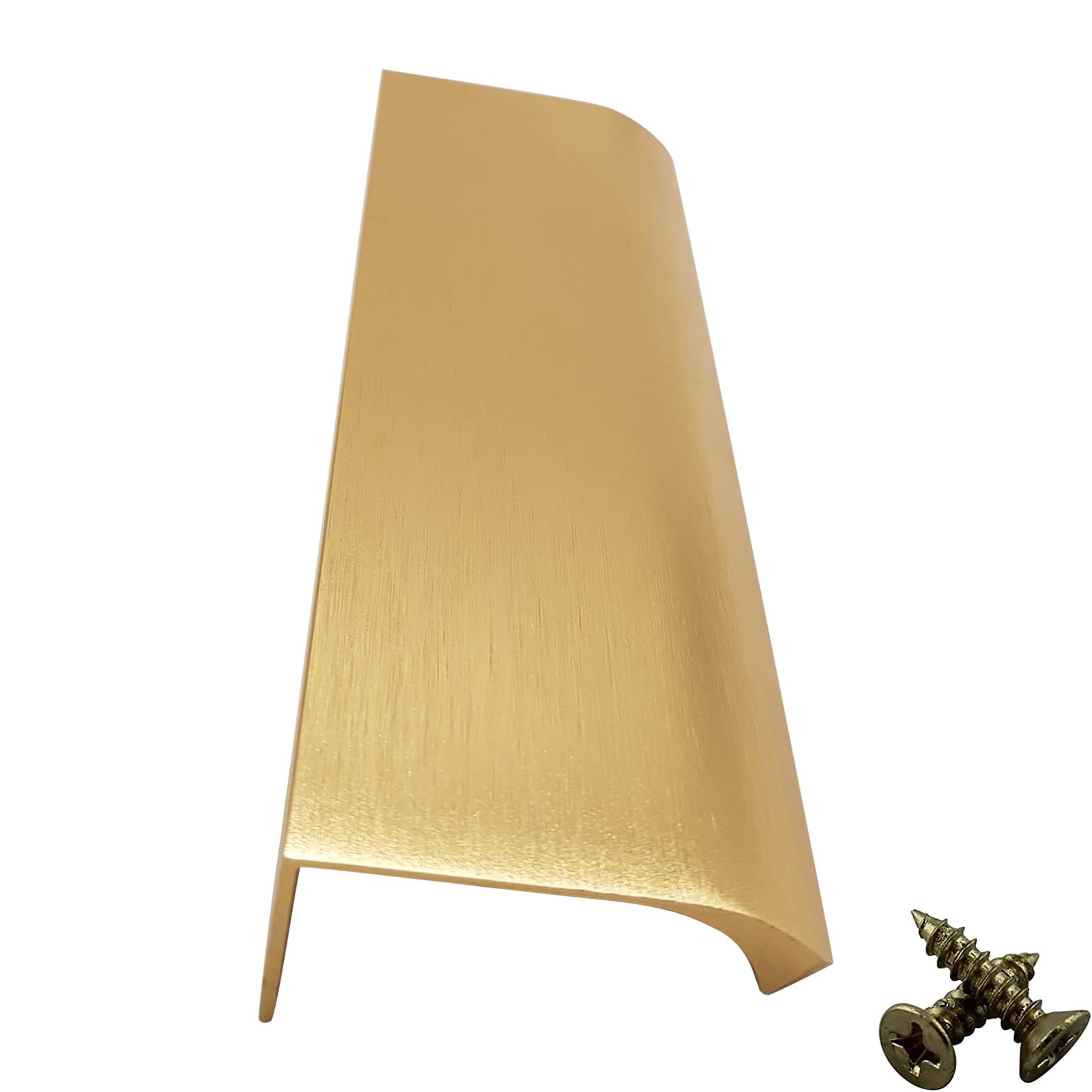 M4TEC Bar Kitchen Cabinet Door Handles Cupboards Drawers Bedroom Furniture Concealed Finger Edge Pull Handle for Wardrobe & Bedroom Cabinet Hardware Brushed Brass. VD3 Series: 96 mm Pack of 10 - Image 2