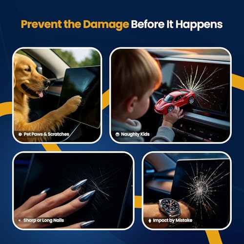 Image of Screen Protector Combo for Hyundai CRETA 2024 Facelift - 8 Inch Infotainment & Cluster (EX /S /SX Optional) + AC Panel Screen Guard | Clear [Not a Tempered Glass]