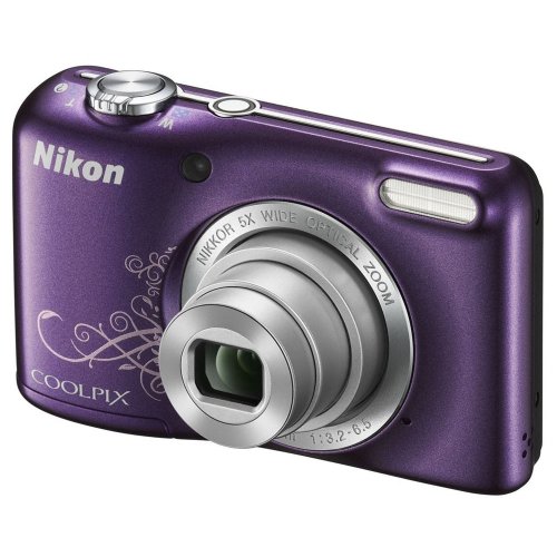 Image of Nikon Coolpix L27 16.1MP Point-and-Shoot Digital Camera (Purple) with 4GB Card, Camera Pouch, Rechargeable Battery and Charger