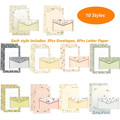 30 Pezzi Buste Lettere Carta, con 60 Pezzi