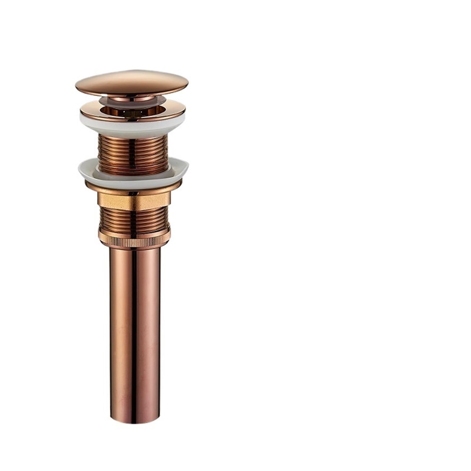 Rtbvghjik Rose Golden A Golden Bounce Sink Copper Washbasin Glass Basin Push-On Drain Accessories Bathroom Pop Up For Bathroom Sinks(Rose Golden A)