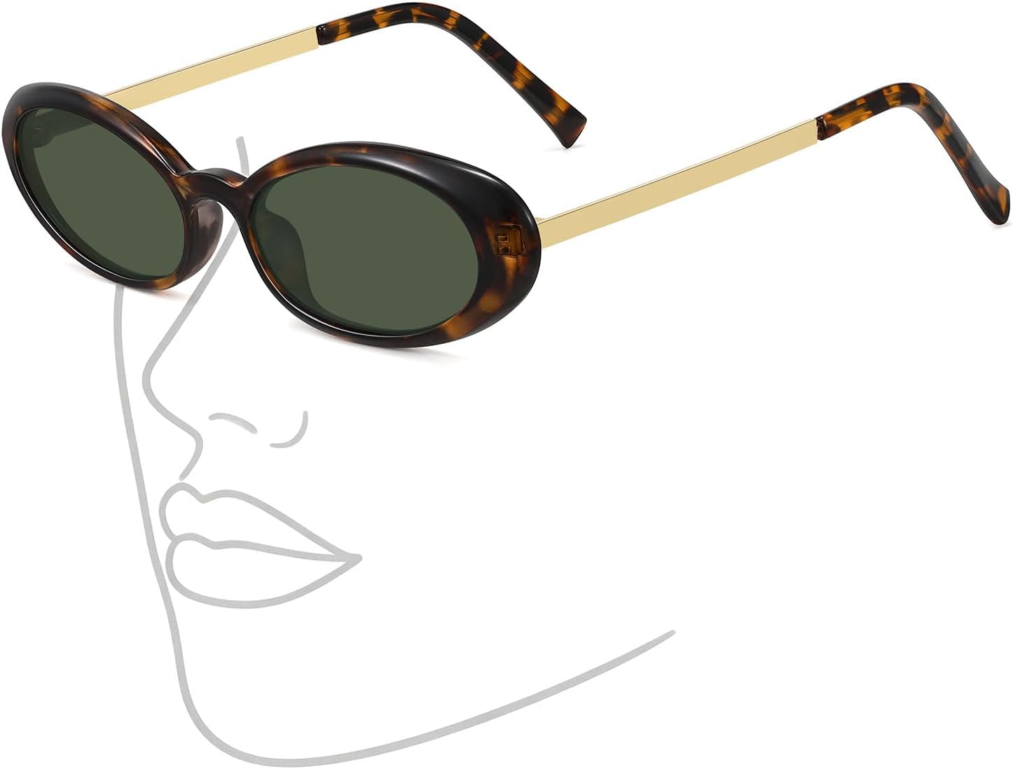 Retro Oval Sunglasses for Women,Trendy Vintage 90s Y2K Small Sunnies Narrow Shades ...