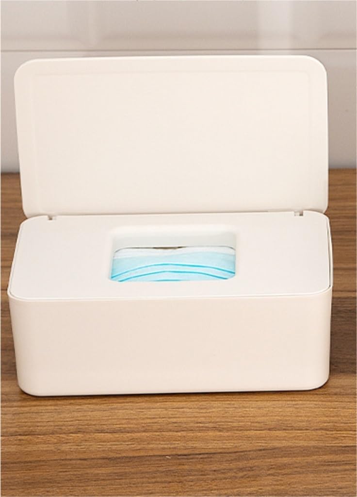 Tissue Box Cover Tissue Box Wet Tissue Box Desktop Sealed Wet Tissue Box with Lid Wet Tissue Box Household Mask Storage Box (Color : Pink, Size : One Size)