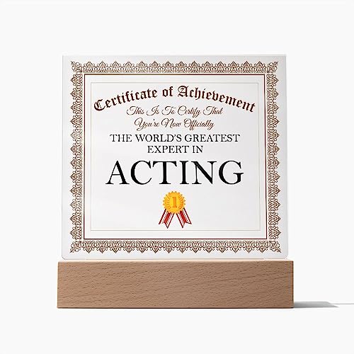 World's Greatest Expert In Acting - Square Acrylic Plaque
