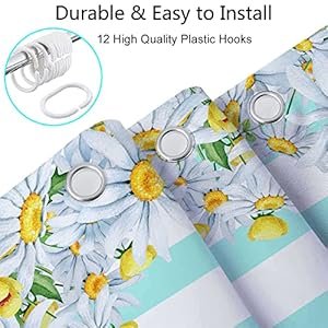 Spring Farmhouse Truck Shower Curtains for Bathroom, Summer Farm Daisy Floral Country Flower Bath Curtain Set, Green White Stripe Fresh Mint Fabric Restroom Decor 12 Hooks Included (69" W X 72" H) Spring Farmhouse Truck Shower Curtains for Bathroom Summer Farm Daisy Floral Country Flower Bath Curtain Set Green White Stripe Fresh Mint Fabric Restroom Decor 12 Hooks Included 69 W X 72 H