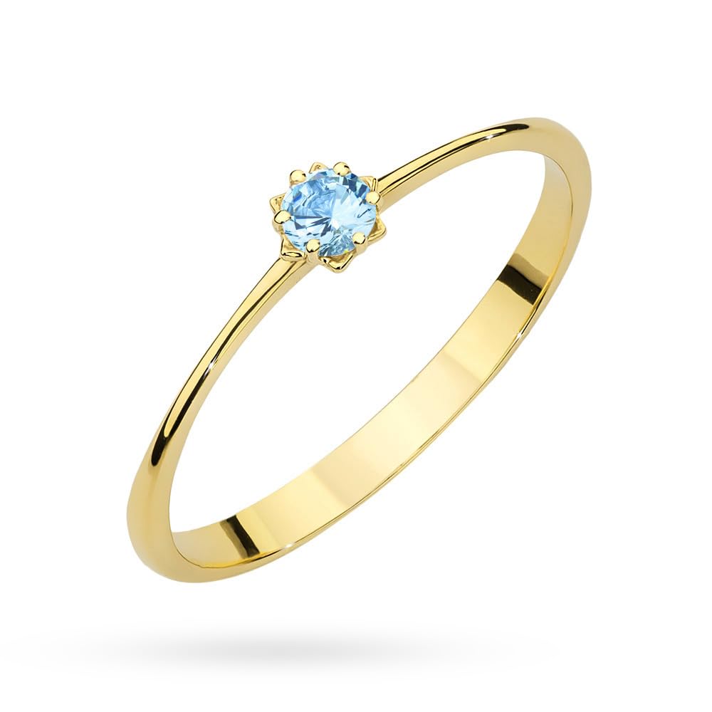 MARKO Courting - Anello di fidanzamento da donna in vero oro 375 con zirconi, gioiello senza tempo per uomo e donna, in diversi colori