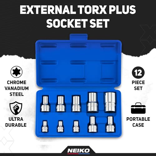 image for Neiko 02473A External Torx Plus Socket Set,10 Piece | 1/4-Inch EP6 - E