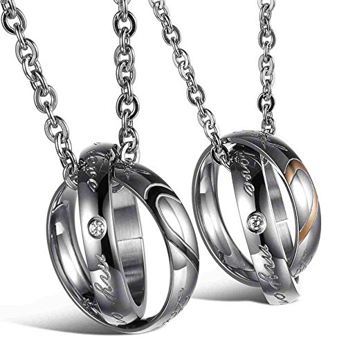 Pendentif cœur acier inoxydable anti-ternissement pour homme et femme