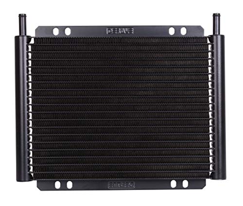 Image of Derale Fluid Cooler, 11 x 9.25 x 0.875 in, Plate and Fin Type, 11 /32 in Hose Barb Inlet /Outlet, Aluminum, Black Powder Coat, Automatic Transmission, Each