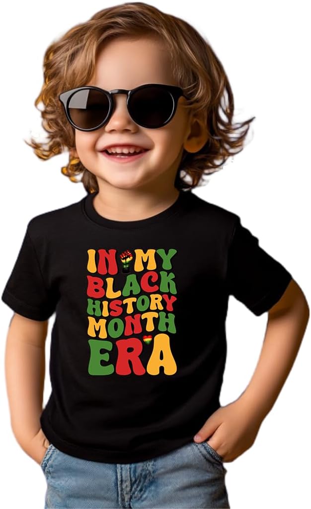 Toddler Black History T-Shirts for Boys Girls, Black History Month Shirts for Kids, Graphic Top Funny Letters Tees - Image 2