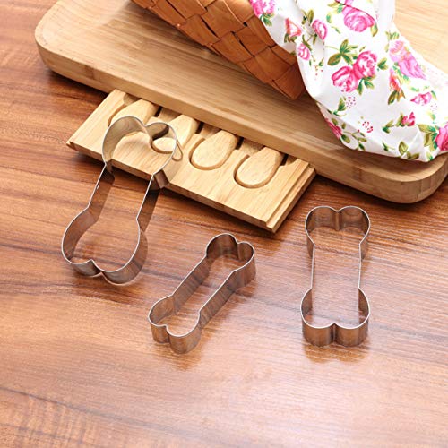 Conjunto de 3 peças de cortadores de biscoito em forma de osso da Cabilock, conjunto de cortadores d