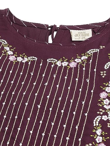 Image of MIRCHI FASHION Women's Straight Fit Rayon Sequins Embroidered and Polka Dots Printed Kurti Only