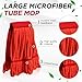 Hushee 6 Pack Large Microfiber Tube Mop Heads 18 oz Heavy Duty Commercial Industrial Wet Mop Head Refill Reusable Machine Washable Looped End Mopheads for Hardwood, Tile, Laminate Floors (Red)