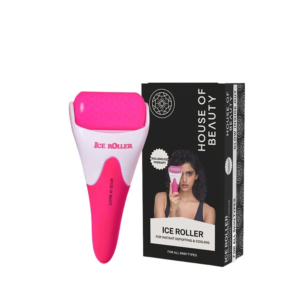 House Of Beauty Ice Roller Skin Cool Manual Massager for Healthy Skin Depuffing Face and Body(Pink)-image-22