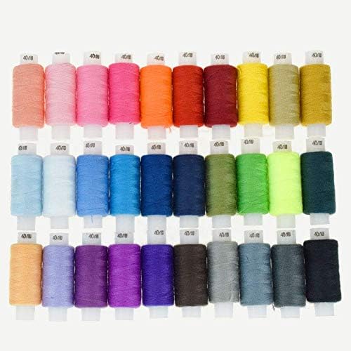 Candora Sewing Thread Assortment Coil 30 Color 250 Yard Each Polyester Thread Sewing Kit All Purpose Polyester Thread (30pc)