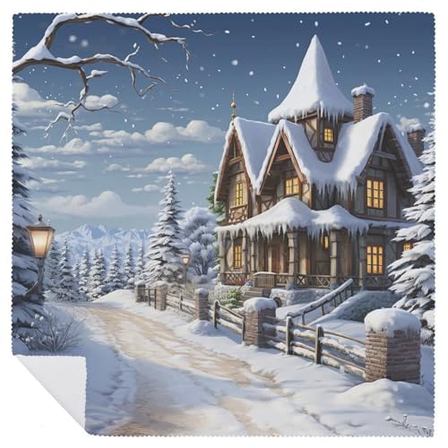 Servilletas de Tela Navidad Invierno Escena Feliz 4 Pzs miniatura 6