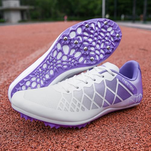 THESTRON Tênis de corrida profissional Spikes Track & Field para homens, mulheres, crianças, respirá
