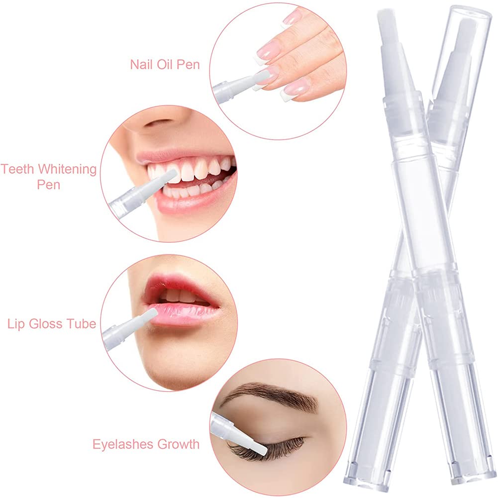 Penne Cosmetico Applicatori, Applicatore Fluido Ricaricabile,Unghie Olio Penna Pennello, 10PCS Penne Twist Cosmetico Penne Trasparenti Vuota Tubo Liquido Crescita Ciglia Contenitori Cosmetico 3ML