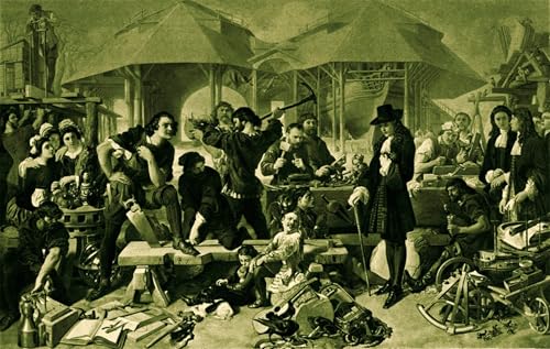Portrait Daniel Pierre le Grand au chantier naval sur toile de qualité musée