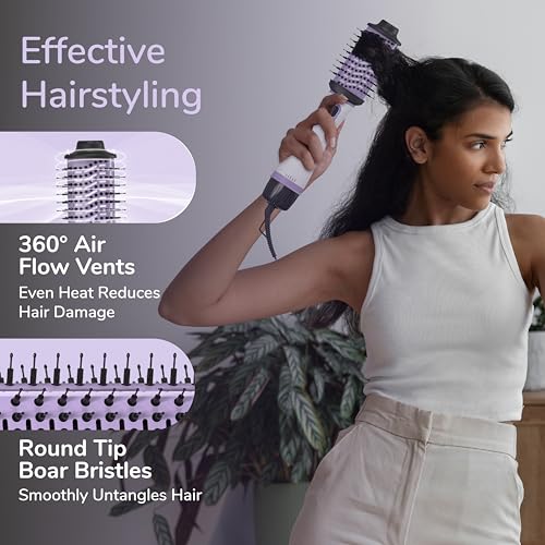 Caresmith Bloom 2 in 1 Hair Volumizer Brush + Hair Dryer | 1200 W Powerful Motor with Ceramic Coated Hair Dryer Brush | All-in-one Hair Dryer and... - Image 4
