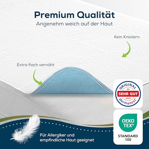 Sensalou Matratzen Auflage 70x100 cm wasserdicht - 2 Stück Inkontinenz Matratzenschutz Unterlage waschbar