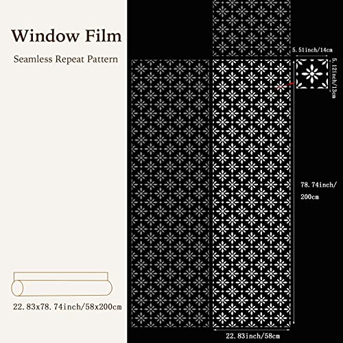 Chicskin Pure White Frosted Privacy Stained Glass Window Film, Removable Static Cling Glass Decals Decor For Glass Window Door, Abstract Floral 78.74"X22.83" #TOP3