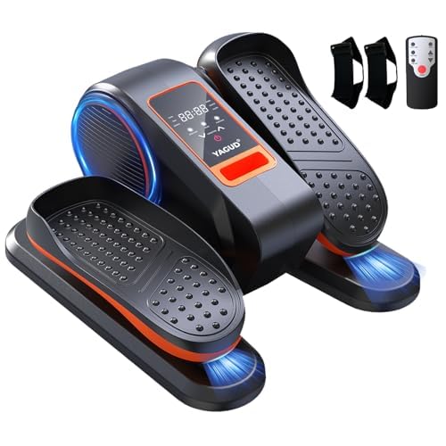 Under Desk Machine, Electric Elliptical Leg Exerciser for Senior, 15 Adjustable Speeds Quiet and Portable Seated Pedal Exerciser for Training with Remote Control