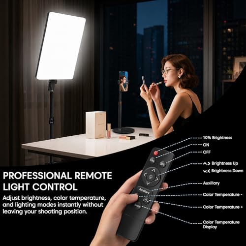 Image of Sounce Studio LED Light with 7 Feet Tripod Stand | 3000K-6500K Bi-Colour Temperature | Remote Control | for Studio Photography, Video Recording & Content Creation