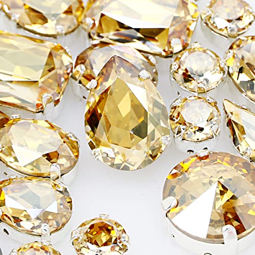 Sew On Rhinestones with Claw Setting K9 Crystal Gems 82pc