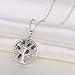 JO WISDOM Collar Colgante Arbol de la vida Familia Plata de ley...