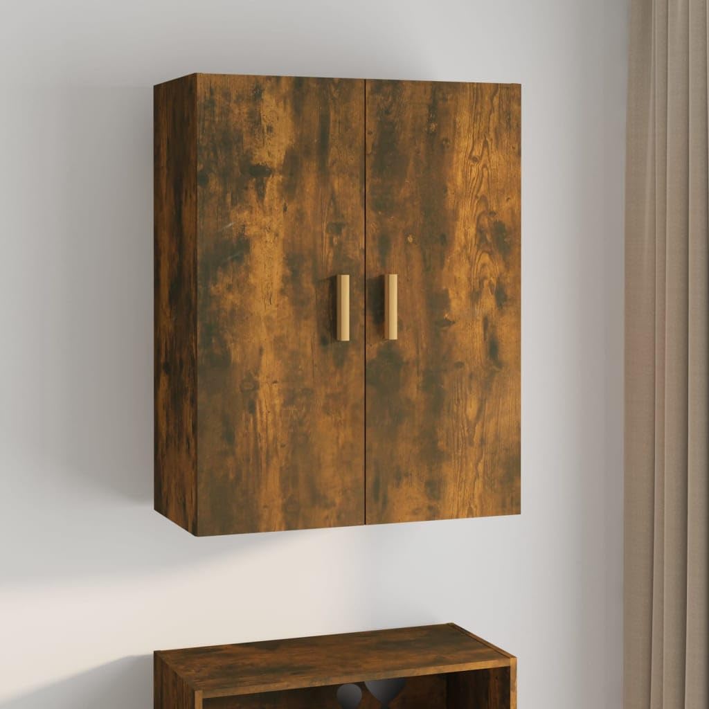 vidaXL Hängeschrank, Wandschrank für Schlafzimmer Wohnzimmer, Schwebeschrank mit viel Stauraum, Bücherschrank Büroschrank Schrank, Räuchereiche