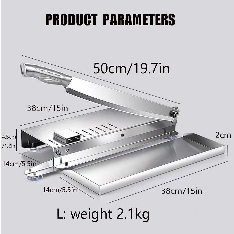 Household Cutting Guillotine,Meat Slicer Bone Cutter,Manual Frozen Meat Ribs Chopper,Stainless Beef Cutter Machine For Rib Fish Chicken Beef,L