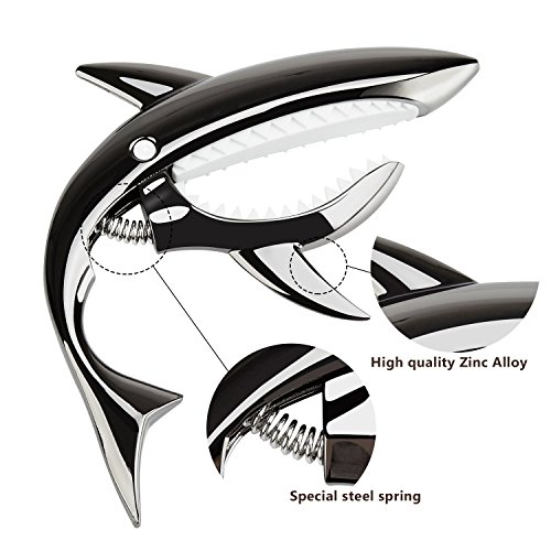 Capo Acoustic Guitar Capo Electric Guitar Capo Classical Guitar Capo Ukulele Capo Zinc Alloy Spring Capo (Black) - Thumbnail 2