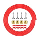 Pegciuho 1 Pieza de de Freno Hidráulico para Bicicleta, Junta de Oliva, Inserto de Latón, Presión de Aceite, Material de Nailon, Uso Estable, Adecuada, BH90 Rojo