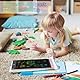 Zaubertafel LCD Schreibtafel Kinder 12 Zoll Maltafel Zaubertafel ab 2 3 4 5 6 Jahre alt Junge Mädchen Bunte Bildschirm Schreibtablett Wiederholtes Schreiben und Zeichnen Blau+Rosa 2 Stück