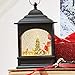Santa and Dogs Lighted Water Lantern with Swirling Glitter Christmas Home Decoration