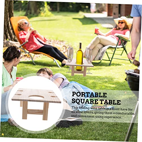 Table pliante bois extérieur portable pour pique-nique et vin - 8
