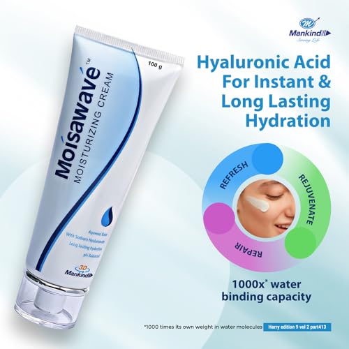Image of Mankind Cream Lightweight Formula For 72H Moisture Lockdown, With Hyaluronic Acid, Ceramide & Aquaxyl, For Daily Face Moisturizer, Suitable For Dry, Oily And Sensitive Skin 100G