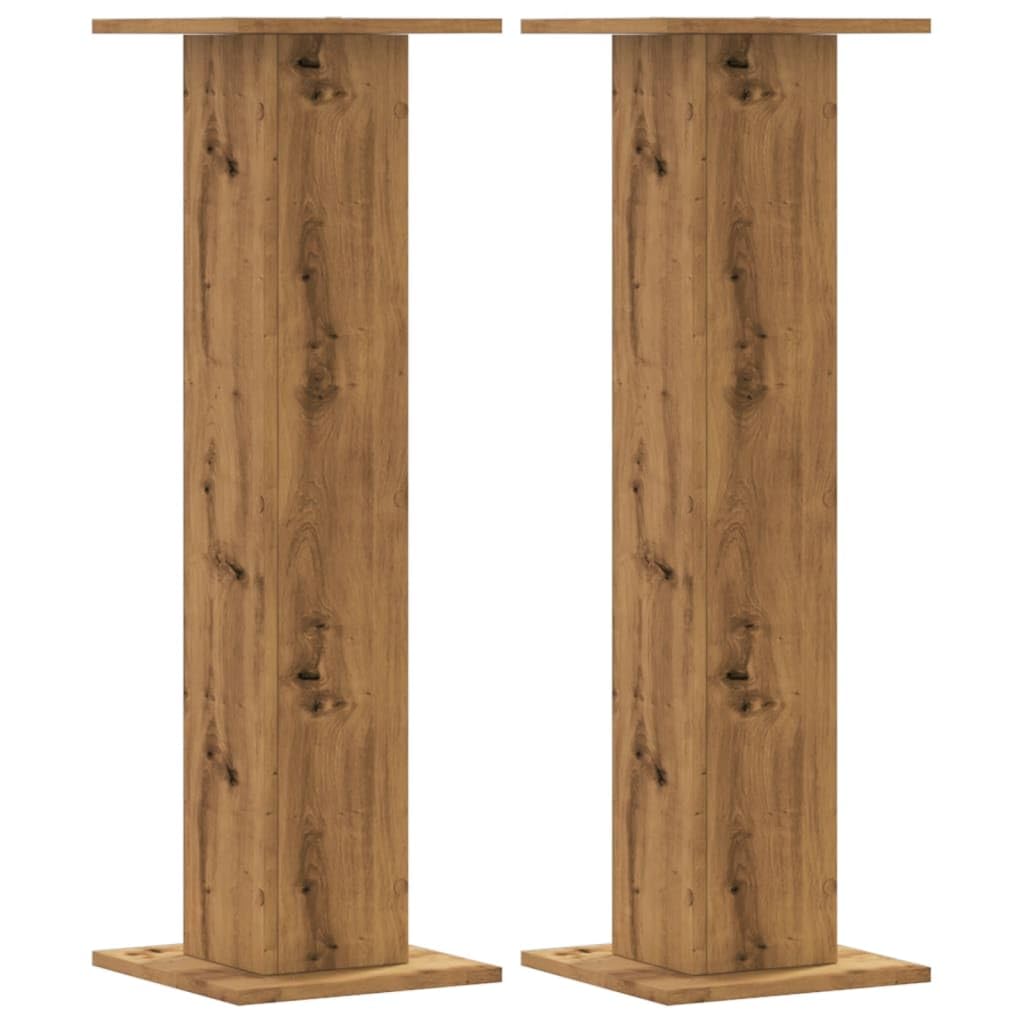 Vidaxl (Oak, 30 X 30 X 95 Cm) Plant Stands Garden Plant Pot Holder Flower Stand 2 Pcs Engineered Wood