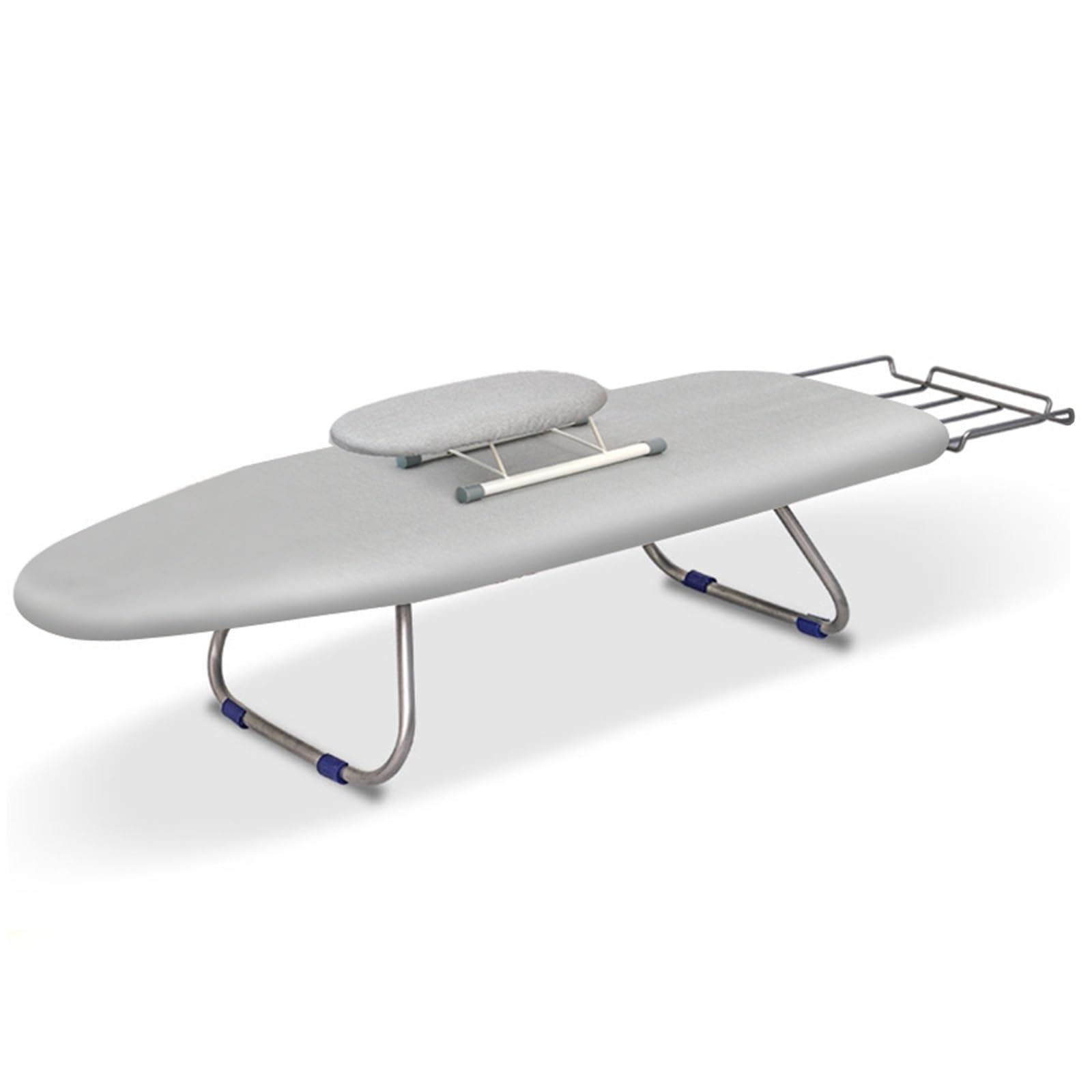 Tabla de Planchar Sobremesa con Soporte para Plancha y Soporte para Mangas, Mesa Planchar Plegable para Espacios Pequeños, 90x19x31 cm, Gris
