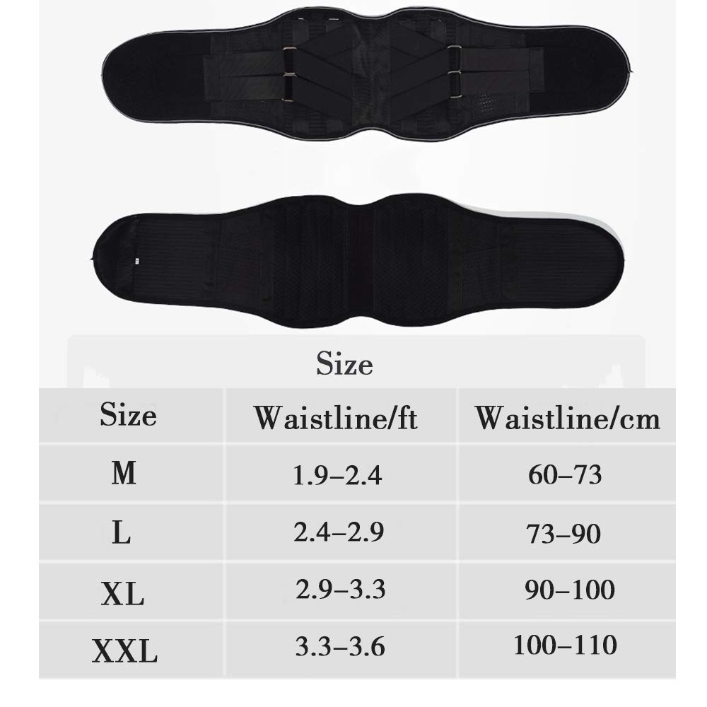 Cinturón de Soporte Lumbar, Correa de Cintura Lumbar, Faja Lumbar para Espalda para Hombres y Mujer, Aliviar el Dolor y Prevenir Lesiones,XXL