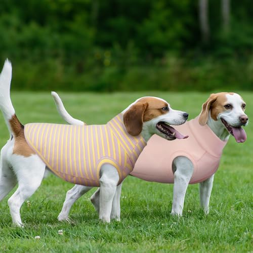 Kuoser 2 Pack Dog Sweater, Soft Dog Sweaters for Small Medium Large Dogs, Sleeveless Pet Fleece Vest,Puppy Pullover Sweatshirt for Boys & Girls, Turtleneck Dogs Winter Coat Clothes