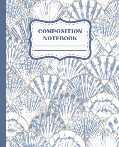 Wide-Ruled Composition Notebook: Fancy Seashell Notebook, Back To School Supplies, Great for Students & Teachers, Ocean Print Collection image 2