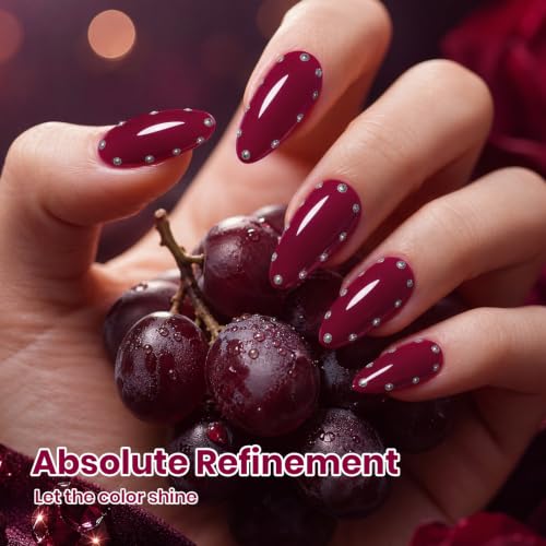 Image of Beetles Midnight Burgundy Gel Nail Polish, 15ML Dark Red Gel Polish