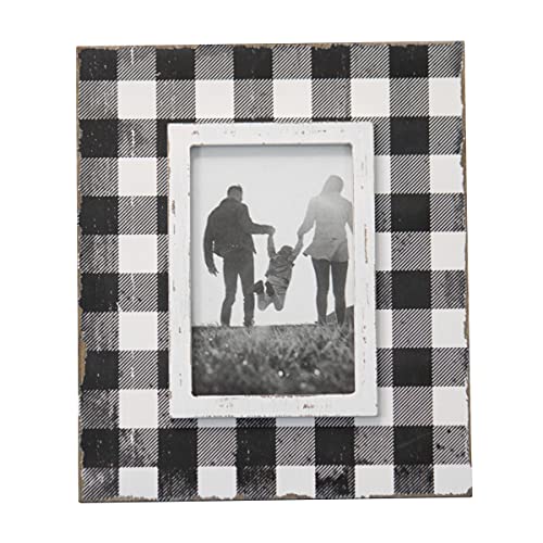 Foreside Home & Garden White Buffalo Plaid 4X6 Inch Wood Decorative Picture Frame #TOP7