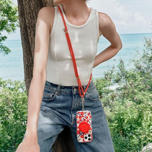 Image of PopSockets Phone Lanyard, Phone Holder, Crossbody Phone Strap - Paracord Rosso