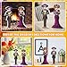 Wesiti 2 Pcs Day of The Dead Figurines Couple Sugar Skull Table Decorations Dia De Los Muertos Wooden Figurine Couple Skull Sign Decor for Halloween Home Office Desk Mantle Party Supplies