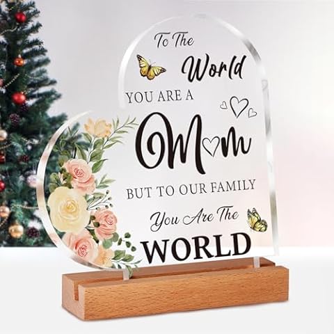 Gifts for Mom - Delicate Mom Gifts Plaque Engraved with Touching Words, Birthday Mothers Day Thanksgiving Gifts for Mom from Daughter Son, Unique Mom Gifts, Presents for Mom, Idea Cover