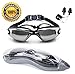 Adult Swim Goggles by POPO - Anti Fog UV Protection with Free Goggle Case, Nose Clip, Ear Plugs - Silicone Strap with Adjustable Clips - Professional Racing Goggles for Triathlon, Men, Women, Youth